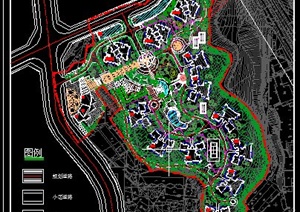 某地紫花园住宅区规划方案设计cad总平面图