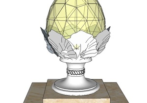 现代某庭院鸡蛋形壁灯设计SU(草图大师)模型