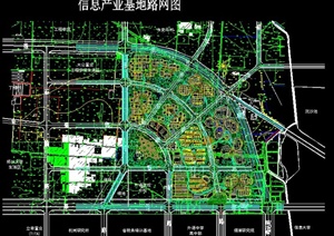 郑州某信息产业基地路网设计CAD图
