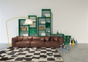 室内书架沙发设计3dmax模型