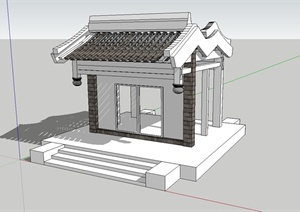 某古典中式门廊入口设计SU(草图大师)模型