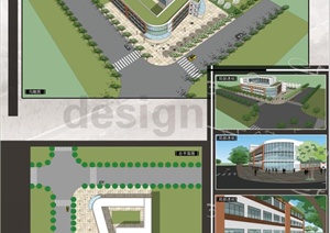 某建筑系教学楼SU(草图大师)模型，A1展板