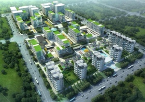 上海虹桥万科现代风格住宅小区规划设计SU(草图大师)模型