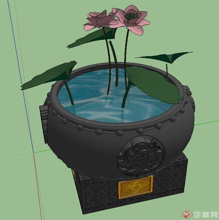 小品水缸设计SU模型(1)