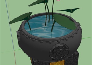 小品水缸设计SU(草图大师)模型