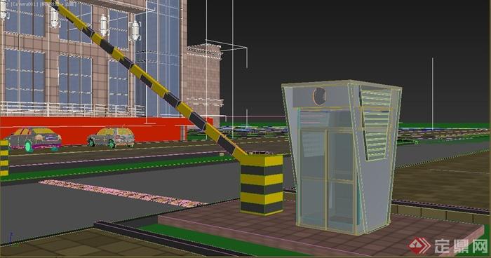 某入口门卫岗亭设计3DMAX模型(2)