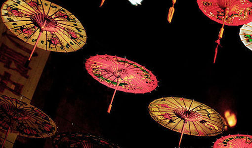 油布伞,夜空景观