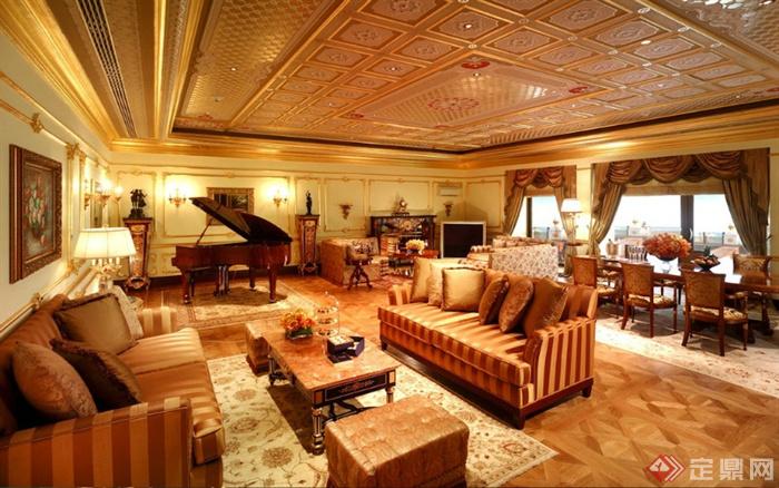 客房,套房,沙发,茶几,钢琴