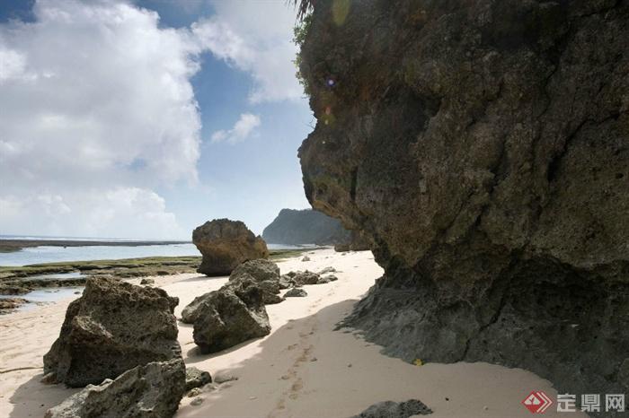 沙滩,自然石