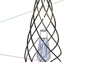 家装复古风吊灯设计SU(草图大师)模型