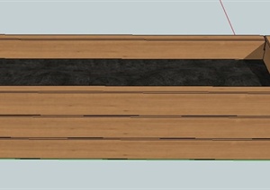 木质长方形花箱设计SU(草图大师)模型