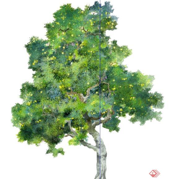 国外平面手绘树配景组件库SU模型(2)