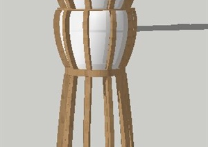 古典中式木质庭院灯设计SU(草图大师)模型