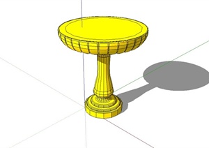 圆形花钵柱设计SU(草图大师)模型（可用作水钵使用）