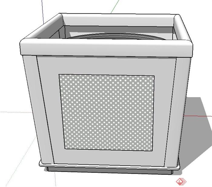 现代铁艺方形花箱设计SU模型(1)