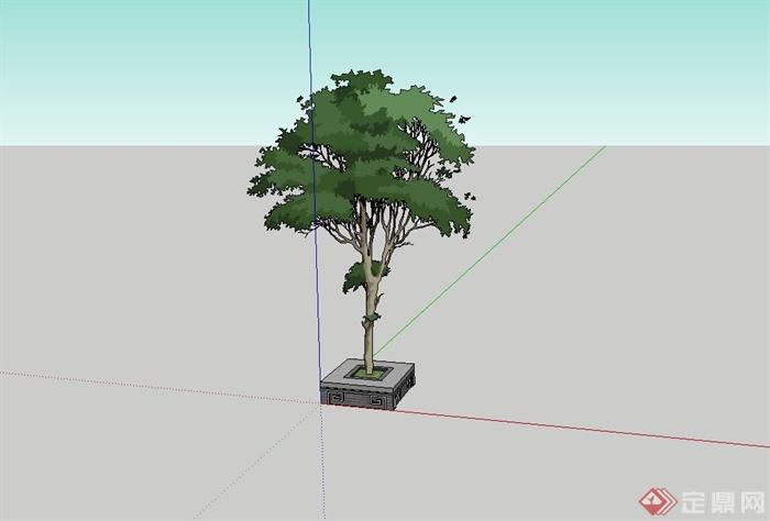 现代中式树池设计su模型(2)