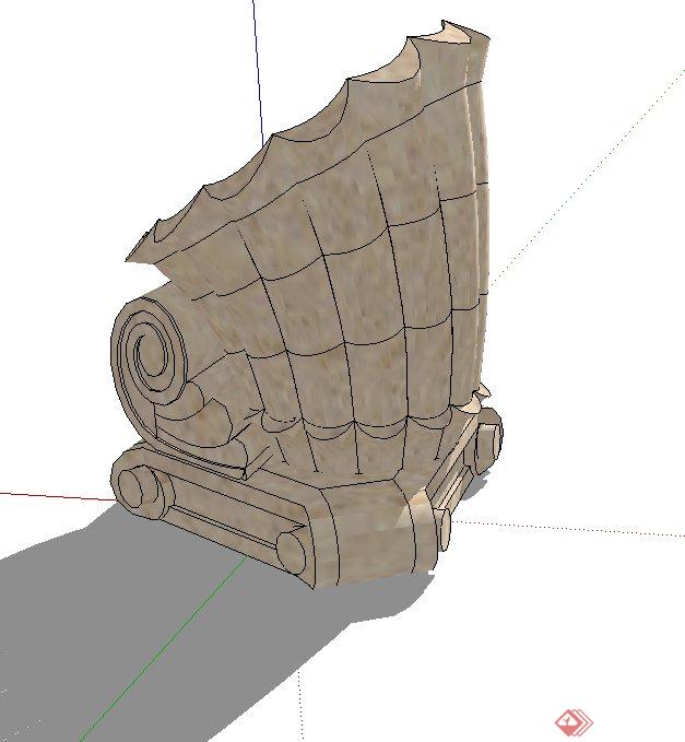 园林景观节点海螺花钵设计SU模型(2)