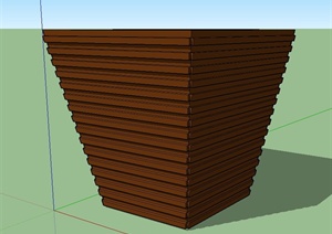 木质梯形花钵设计SU(草图大师)模型