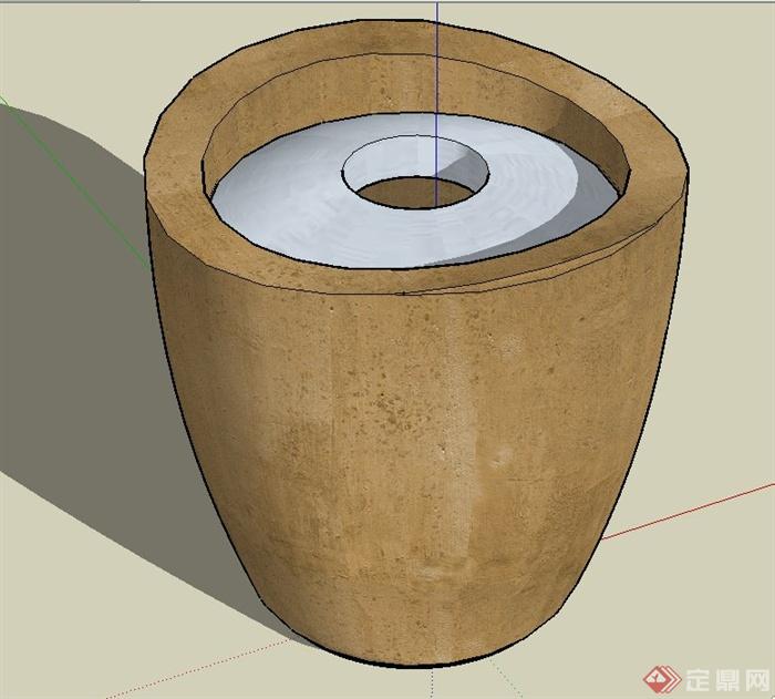 桶形花钵设计SU模型(1)