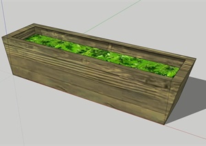 现代简约梯形种植池SU(草图大师)模型