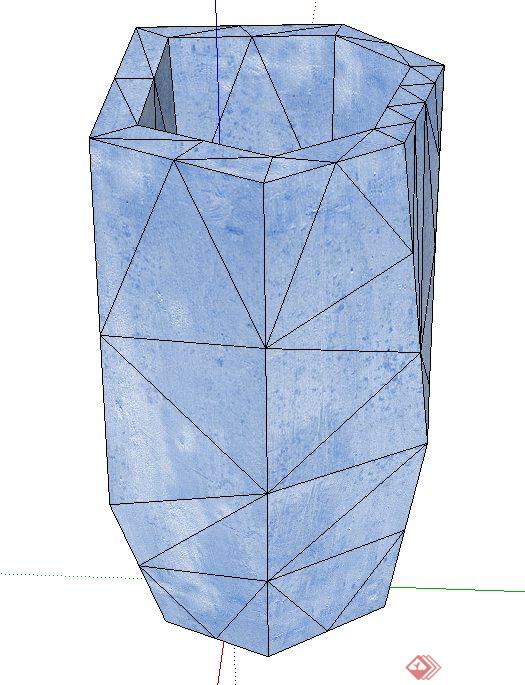 不规则长形花钵设计SU模型(1)