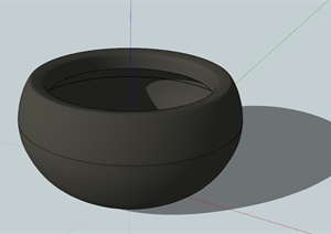 简约纯色花钵SU(草图大师)模型