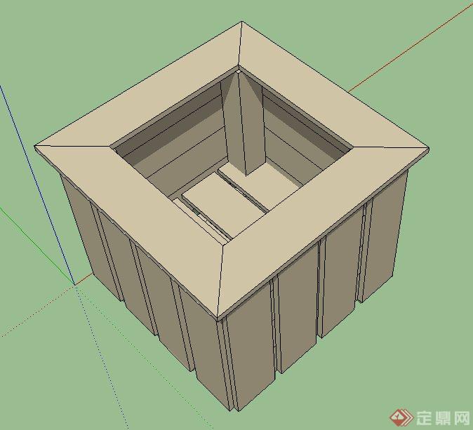 现代方形花箱设计SU模型(2)