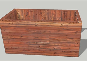 长方形木质花槽设计SU(草图大师)模型