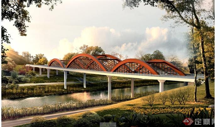 三组跨江大桥3DMAX模型+效果图(4)