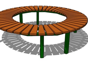 木条镂空树池坐凳SU(草图大师)模型