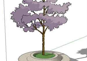 圆形树池坐凳设计SU(草图大师)模型