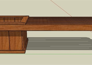 木质花池与坐凳设计SU(草图大师)模型