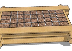 木质长方形种植池设计SU(草图大师)模型