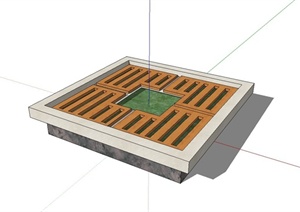 树池、树池盖板设计SU(草图大师)模型