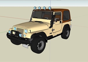 Jeep老牧马汽车设计SU(草图大师)模型