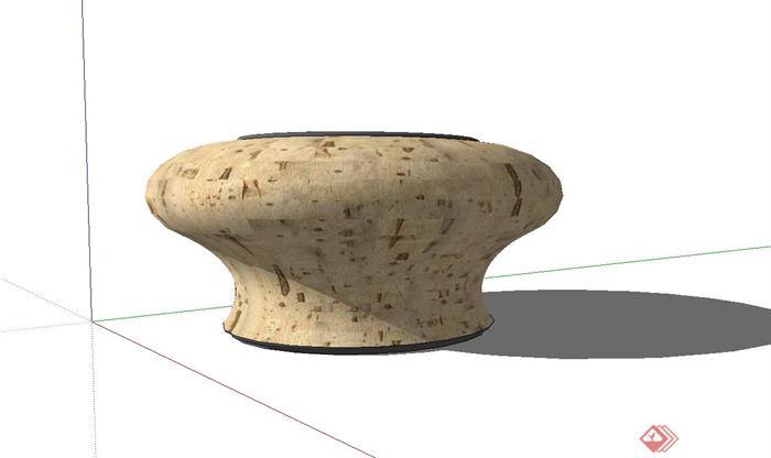 圆形种植器皿设计su模型(2)