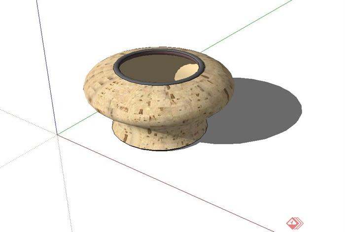 圆形种植器皿设计su模型(1)