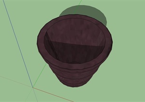 水桶种植器皿设计SU(草图大师)模型