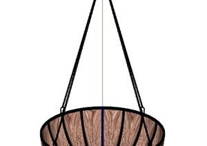 木质吊盆SU(草图大师)模型