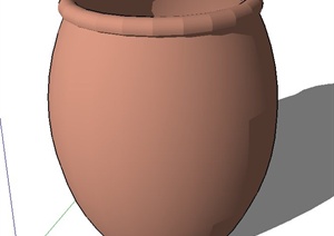 圆形陶罐种植池设计SU(草图大师)模型
