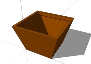 方形花钵器皿设计SU(草图大师)模型