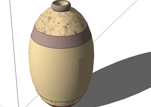 椭圆形陶罐种植器皿SU(草图大师)模型