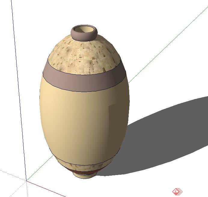 椭圆形陶罐种植器皿su模型(1)