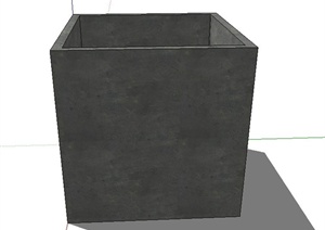 方形黑色种植池花钵设计SU(草图大师)模型