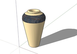 现代陶罐种植器皿设计SU(草图大师)模型
