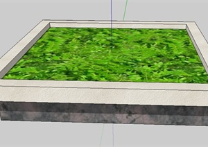 园林景观节点正方形种植池设计SU(草图大师)模型