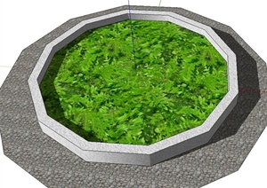 12边形树池设计SU(草图大师)模型