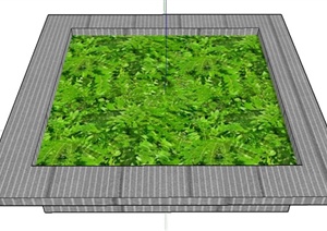 园林景观正方形树池设计SU(草图大师)模型
