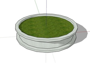 圆柱形树池设计SU(草图大师)模型