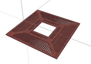 某现代红砖树池盖板设计SU(草图大师)模型